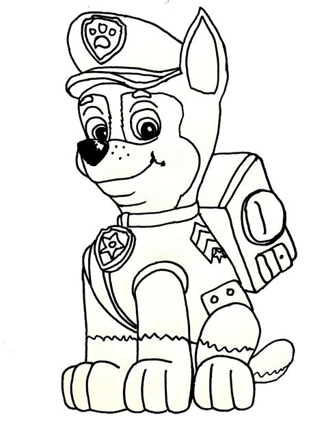 Paw Patrol Chase Coloring Page by FunnyGissy on DeviantArt