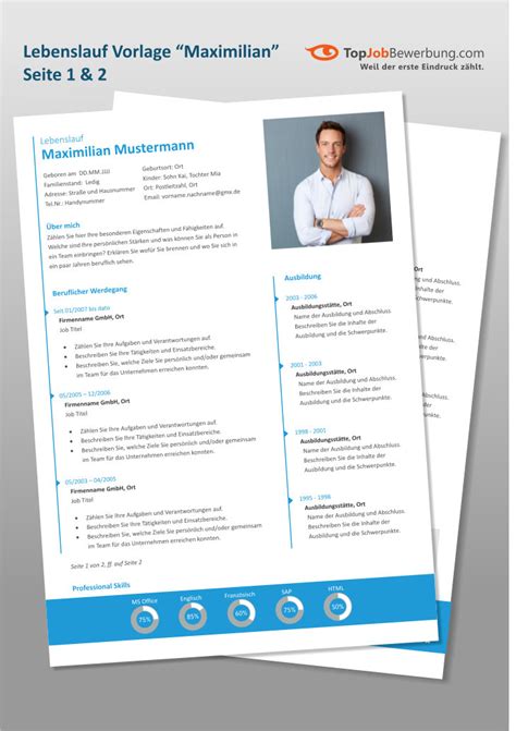 Lebenslauf & Muster Vorlagen 2018 - für erfolgreiche ...