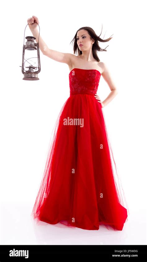 Beautiful Woman In A Red Dress Stock Photo Alamy