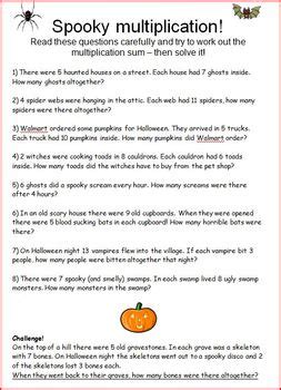 Spooky Math Multiplication word problems by Gold Star | TpT