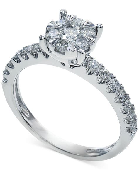 Effy Collection Certified Diamond Ring In 14k White Gold 34 Ct Tw