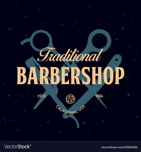 Vintage Barbershop Label Template Royalty Free Vector Image