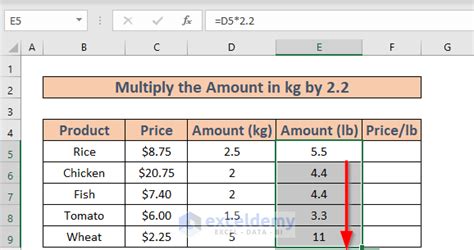 How To Calculate Price Per Pound In Excel 3 Easy Ways Exceldemy