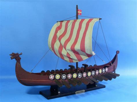 Wholesale Wooden Viking Drakkar Model Boat 24in Hampton Nautical
