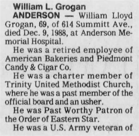 Obituary For William Lloyd Grogan Aged 69 ™