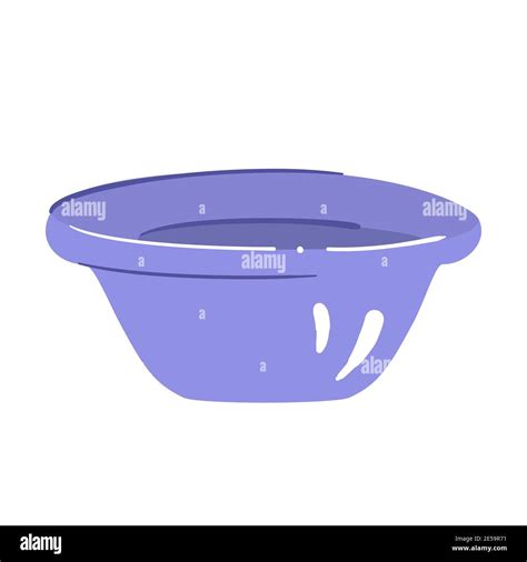 Plastic Basin For Water Isolated Vector Illustration Lilac Tub In