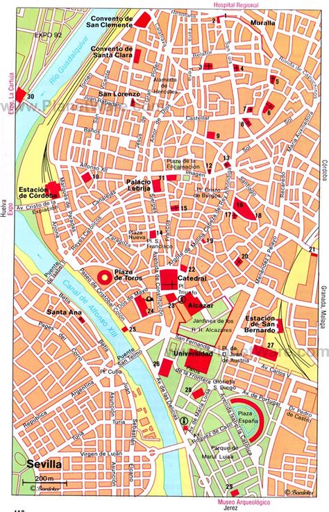 Seville Spain Map Tourist Attractions