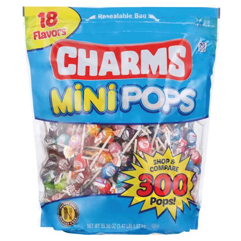 Charms 18 Flavors Mini Pops 300 Ct Shop Candy At H E B