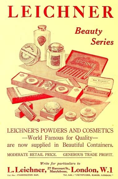 Cosmetics And Skin Leichner 1910 1945