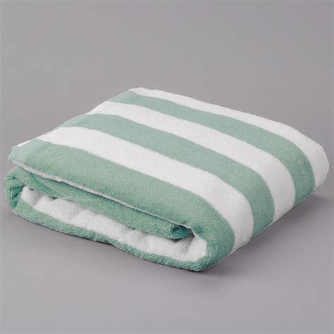 Oxford 100 Cotton 30 X 70 Green Stripe Pool Towel 15 Lb 12pack