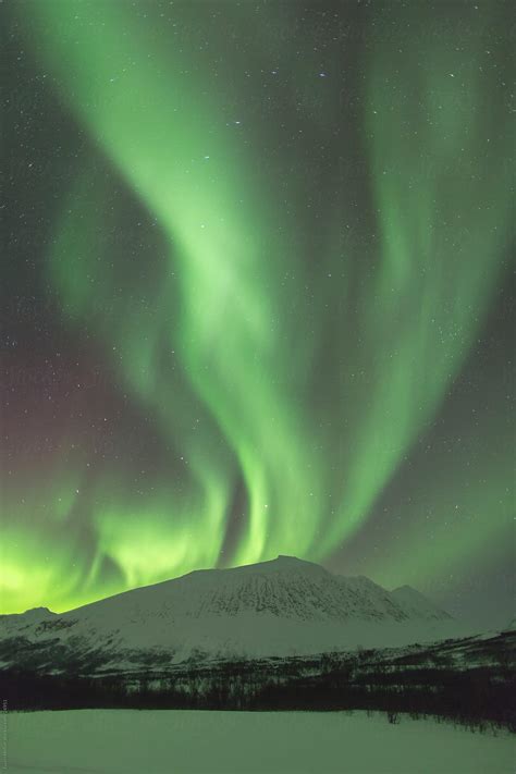 Aurora Borealis Northern Lights Troms Region Norway By Stocksy