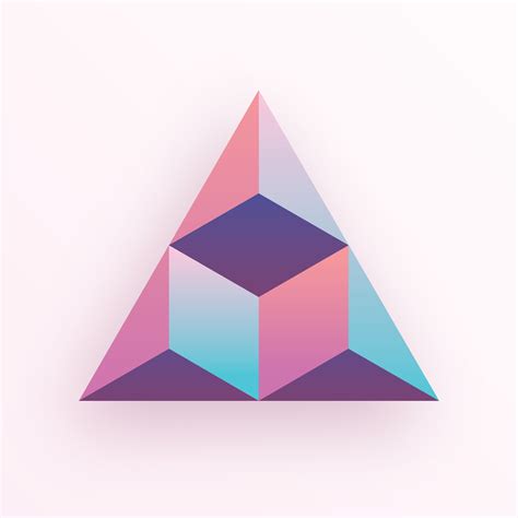 Pastel Colored Gradients 3d Geometric Triangle Hexagon Cube 215957