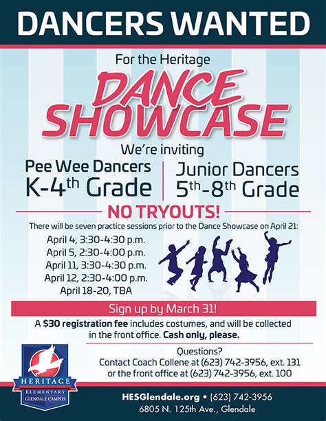 Sign Up For The Dance Showcase Heritage Elementary Schools Glendale