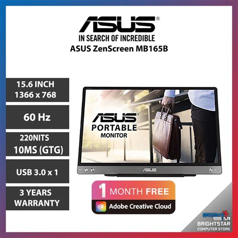 Asus Zenscreen Mb165b Portable Usb Monitor 156 Inch 1366 X 768
