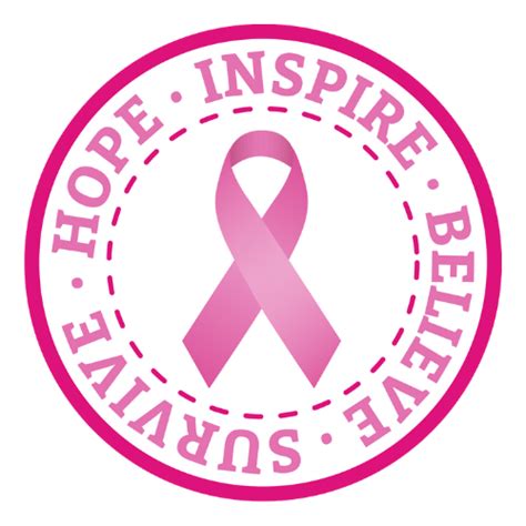 Stationery Breast Cancer Awareness Hope Heart Glossy Stickers
