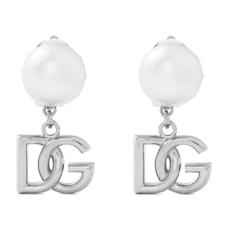 Dolce And Gabbana Dg Pearl Drop Earrings Women Earrings Flannels