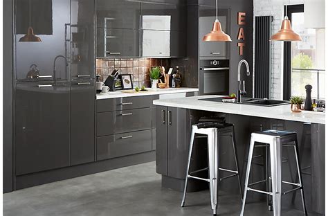 / colonne de cuisine 60 cm 2 port. Cooke lewis rafello high gloss anthracite contemporary ...