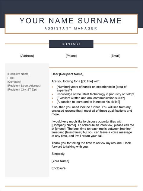 Cover Letter Template Word Cover Letter Templates For Your Resume Riset