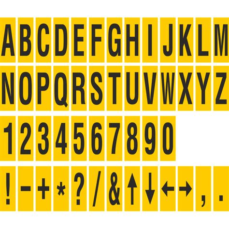 Identieke Letter Stickers Voor Binnen En Buiten In De Kleur Geel Zwart