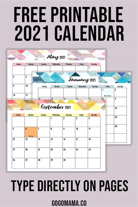 Editable Editable 2021 Calendar Editable Free Calendar Template Free