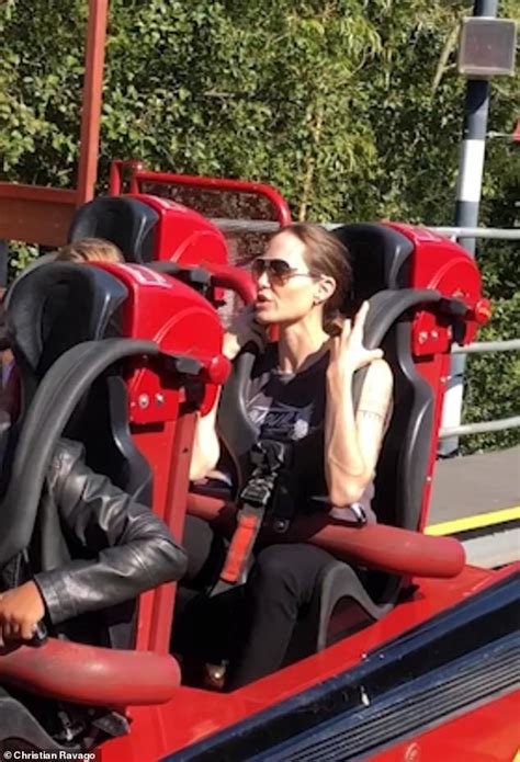 Angelina Jolie Looks Every Inch The Thrill Seeker As She Enjoys Roller