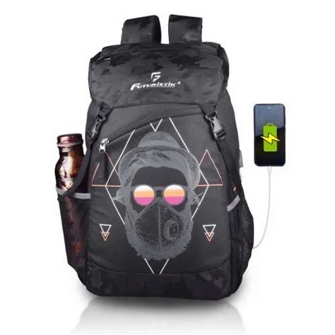 Futuristik Polyester Anti Theft Cum Laptop Backpack With Charging Port