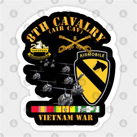8th Cavalry Air Cav 1st Cav Division W Svc War Sticker Teepublic