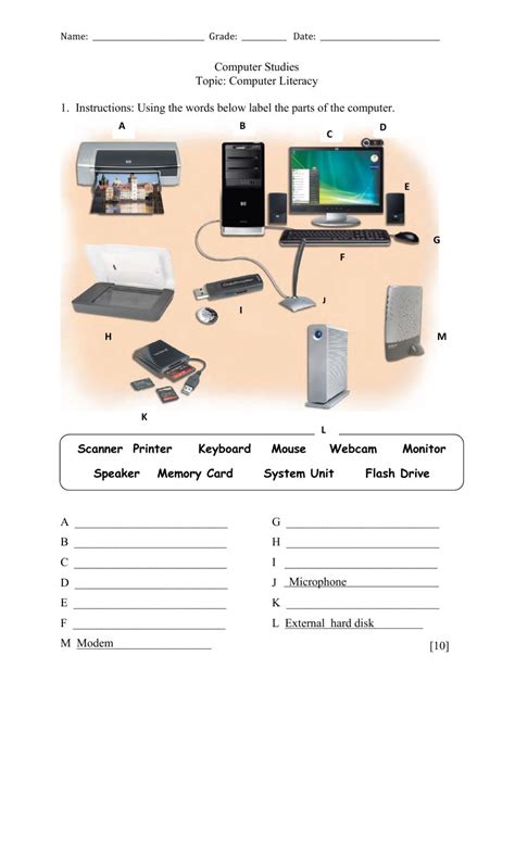 Ejercicio Interactivo De Parts Of Computer Computer Parts Activity