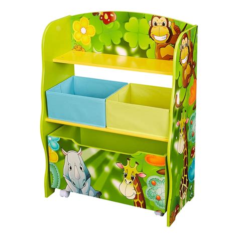 Senda Kids Jungle Deluxe 2 Shelf Organizer Storage Box And 2 Bins
