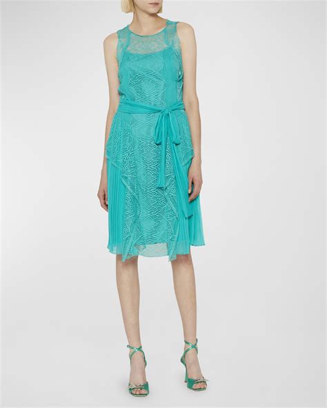 Silk Lace Dress Neiman Marcus