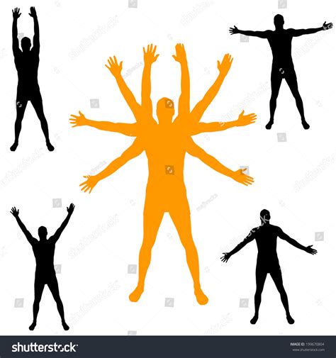 Vector Silhouette Man Arms Outstretched Stock Vector Royalty Free