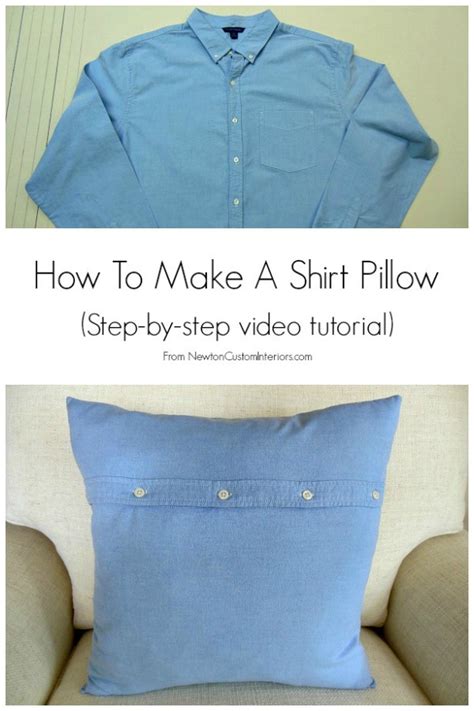 As well as a great quick and easy sewing project, i've also seen people make these shirt pillows out of shirts that belonged to a loved one who has passed away. How To Make A Shirt Pillow - Newton Custom Interiors