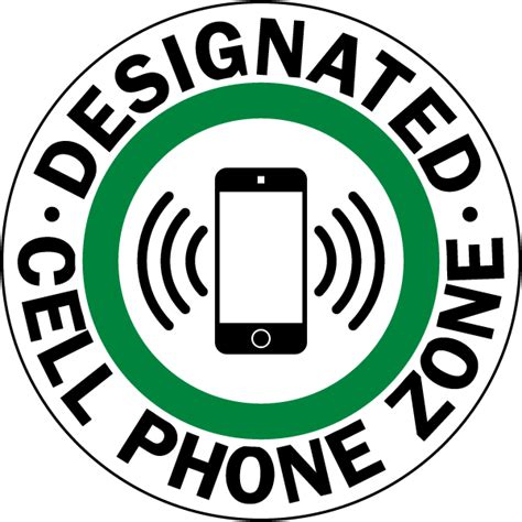 Designated Cell Phone Zone Floor Sign Save 10 Instantly
