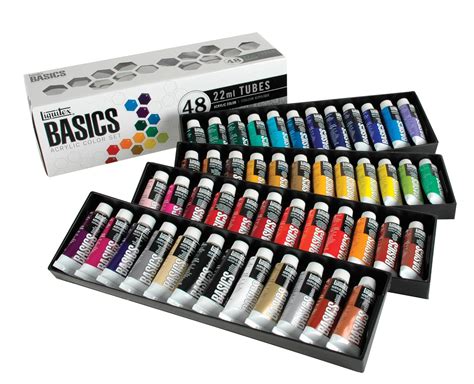 Liquitex Basics Acrylic Paint Set 074 Ounce Tubes Assorted Colors