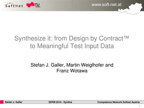 synthesize   design  contract  meaningful test input data