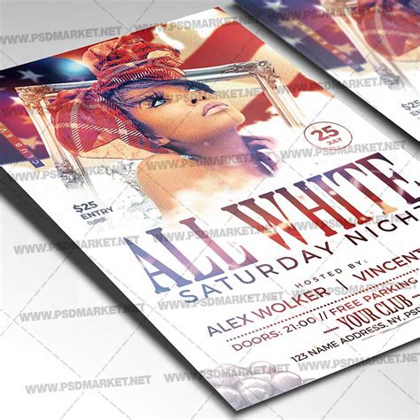 All White Party Flyer Psd Template On Behance