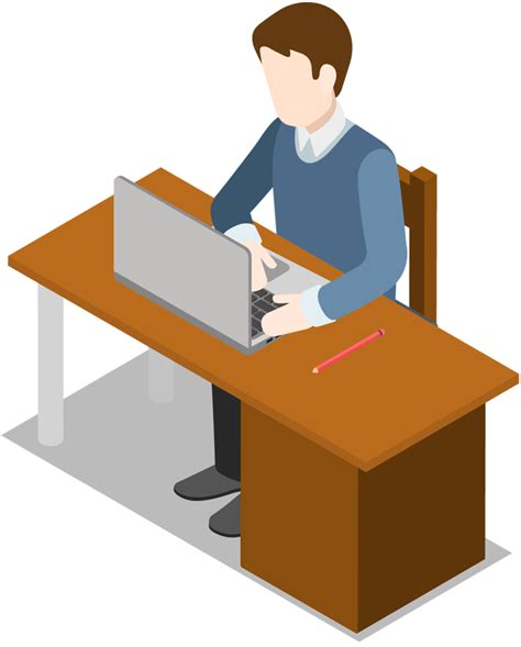 Man On Computer Clipart