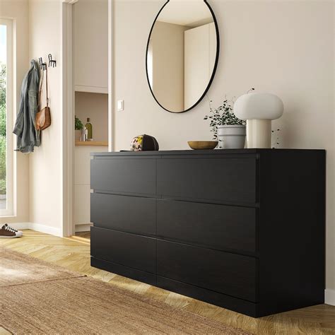 Malm 6 Drawer Dresser Black Brown 63x3034 Ikea