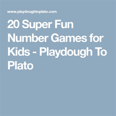 20 Super Fun Number Games For Kids Number Games For Kids Number