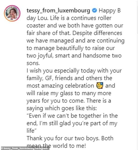 Tessy Of Luxembourg Pays Tribute To Ex Husband Prince Louis Daily Mail Online