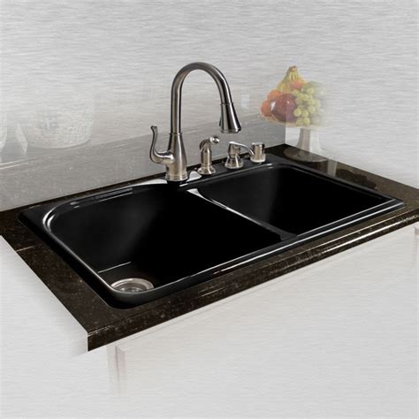 Our kitchen sink buying guide provides a helpful overview of sink styles, materials, configurations and other considerations. Miseno MCI67-4TM 33" Double Basin Drop In Cast Iron ...