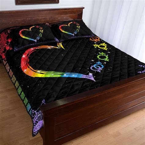 Lgbt Heart Of Pride Quilt Bed Set And Pillow Covers Twin Etsy