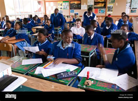 High School Learners Seated At Their Desks During Class At Lowveld High