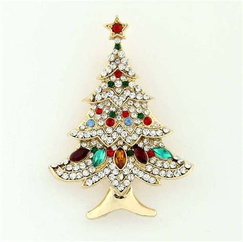 Christmas Tree Brooch Pin Christmas Brooches Jewelry Winter Etsy