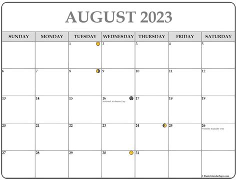 August 2020 Lunar Calendar Moon Phase Calendar