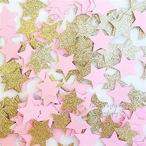 Pink And Gold Glitter Star Confetti Gold Glitter Stars Pink And Gold