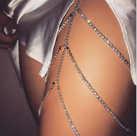 Sexy Multilayer Crystal Leg Chain Thigh Bracelet For Girls On Storenvy