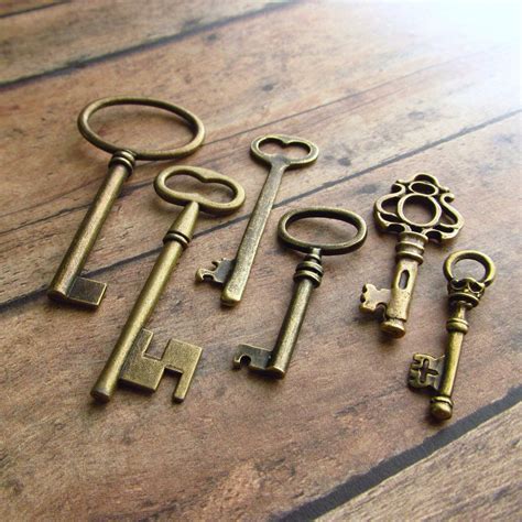 Keys To The Castle Antique Brass Bronze Skeleton Key Assortment Set Of Via Etsy