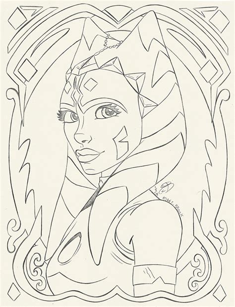 Ahsoka Tano Colouring Pages by Ryan Brock – Team Ahsoka