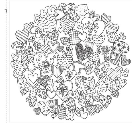 A Coloring Page With Hearts In The Center
